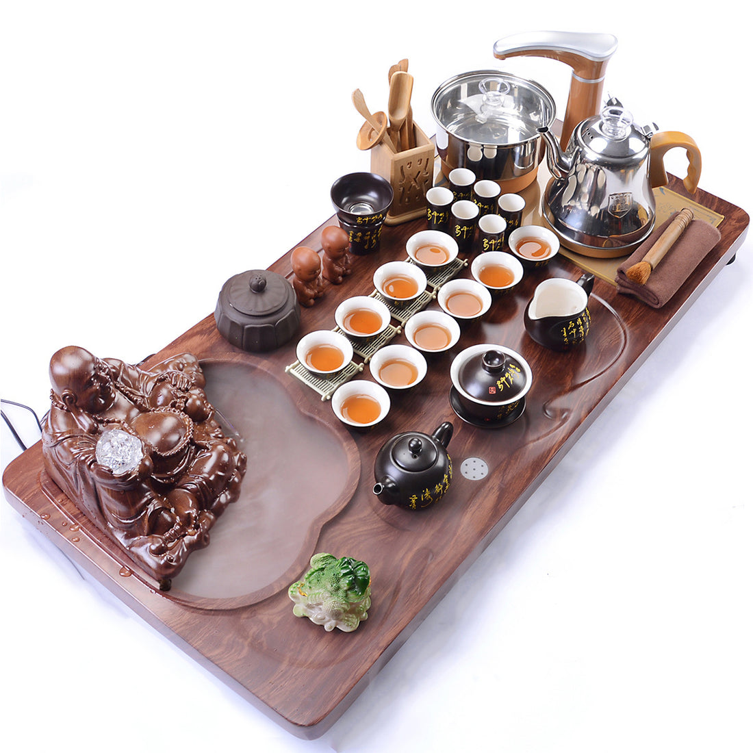 Tang Peom Tea Set With Maitreya Buddha Tea Tray