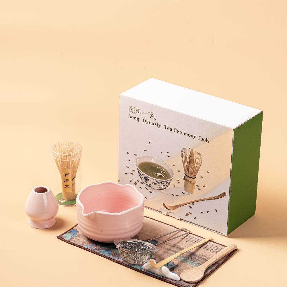 Japanese Pink Matcha Green Tea Set