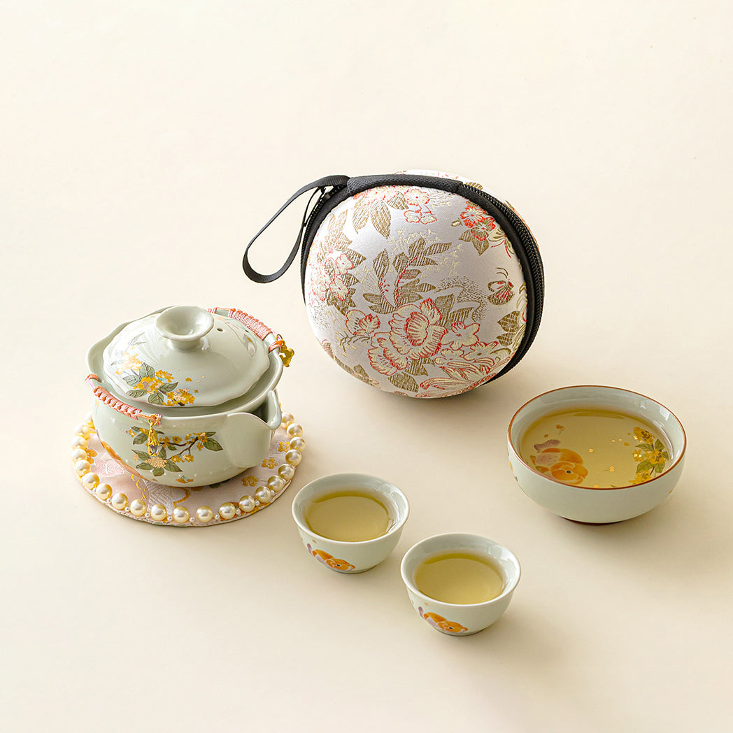 Osmanthus And Koi Travel Tea Set
