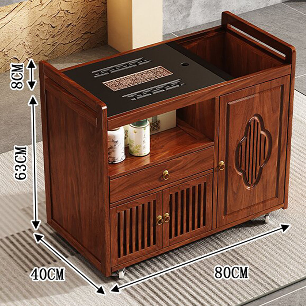 Multi-functional Moso Bamboo Movable Tea Table